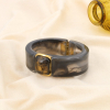 Bracelet résine acier ouvrable jonc effet marbre 0225145 noir