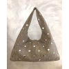 Sac à main cabas effet daim clouté polyester 0925029 taupe