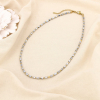 Collier Perles Allongées Cristal Facetté Acier Inoxydable 0125607 argenté