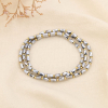 3 Bracelets Élastiques Perles Allongées Cristal Facetté 0225600 argenté