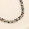 Collier Ras de Cou Billes Cristal Facetté Acier Inoxydable 0125501 noir