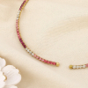 Collier cerceau acier inoxydable cristaux dégradés 0125635 magenta