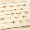 Ensemble 20 bagues acier ouvert strass verre pierre 0425555 multi