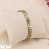 Bracelet élastique perles chevrons en hématite 0223544 doré