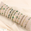 Ensemble 12 bracelets acier pierres coeur trèfle 0223552 vert foncé