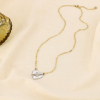 Collier double-rangs bicolore cœur acier inoxydable 0126041 doré/argenté