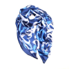 Étole femme imprimé cœurs soie viscose 0726001 bleu foncé