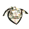 Carré satin touché soie imprimé floral stylisé femme 0726011 rose nude