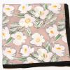 Carré satin touché soie imprimé floral stylisé femme 0726011 rose nude