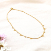 Collier chaîne maille miroir acier inoxydable pampilles libellules strass 0124005 doré