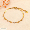 Bracelet chaîne maille miroir acier inoxydable pampilles libellules strass 0224005 doré