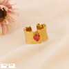 Bague anneau dentelle acier et strass coeur 0423509 orange foncé
