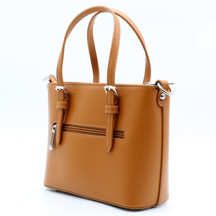 Mini-cabas Flora&Co simili-cuir texturé 0926007 cognac