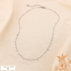 Collier acier inoxydable minimaliste contemporain pastilles rondes plates 0124523 argenté