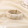 Bracelet résine ouvrable jonc effet torsadé marbre 0225187 beige