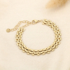 Bracelet chaîne maille gourmette plate acier inoxydable 0226129 doré