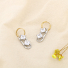 Boucles d’oreilles pendantes créole acier pendentif strass carrés 0326130 doré/argenté