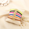 6 bracelets réglables nœud macramé tissu acier inoxydable 0226113 multi