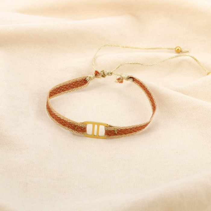 6 bracelets réglables nœud macramé tissu acier inoxydable 0226113 multi