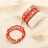 12 bracelets élastiques cristal facetté rouge perles nacrées 0226116 rouge