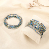 12 bracelets élastiques cristal facetté bleu perles nacrées 0226117 bleu foncé