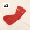 2 paires de chaussettes paillettes à message “SEXY” 0626012 rouge
