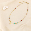 Collier perles breloque poisson acier inoxydable 0126143 naturel/beige