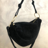 Sac porté épaule cuir véritable style daim 0926029 noir