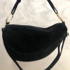 Sac porté épaule cuir véritable style daim 0926029 noir