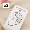 2 bagues d’oreille acier inoxydable fleur 0326098 argenté