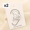 2 bagues d’oreille acier inoxydable anneau épais 0326133 argenté