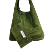 Cabas cuir véritable daim suède pochette 0925512 vert olive