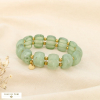 Bracelet élastique résine billes en acier inoxydable 0226040 vert kaki