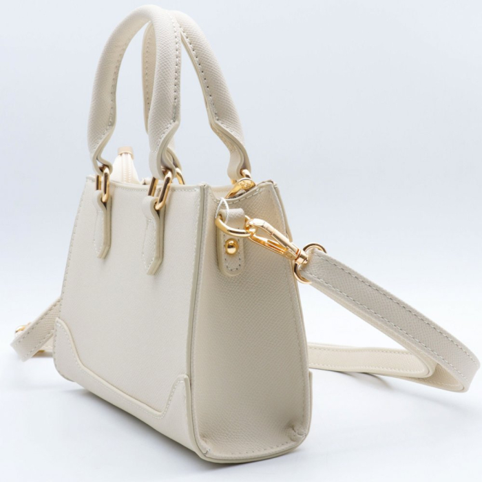 Mini sac à main Flora&Co simili-cuir grainé 0926012 écru