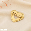 Broche épingle coeur vintage résine marbrée 0526043 rose nude