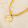 Collier bohème solaire pendentif soleil acier inoxydable 0126177 jaune