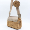 Sac à bandoulière femme Flora&Co bohème chic urbain paille façon raphia 0926035 doré