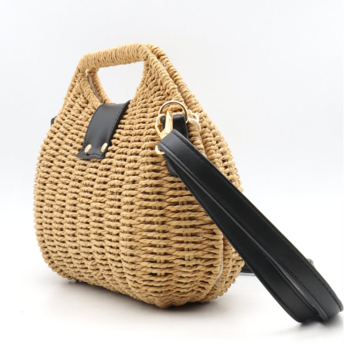 Sac à main femme Flora&Co raphia paille de papier 0926040 noir