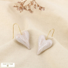 Boucles d’oreilles cœur acier inox émail marbré 0326170 blanc