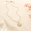 Collier soleil rayonnant acier inoxydable doré strass 0126117 doré
