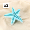 2 pinces griffes cheveux étoile de mer résine marbrée 0626040 bleu