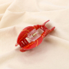 2 pinces griffes cheveux homard rouge résine 0626046 rouge