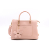 Petit sac à main trois compartiments porte-clef mousqueton forme fleur fermoir à glissière similicuir 0923507 rose