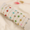 Ensemble 10 Bracelets Acier Inoxydable Fleurs Cristal Facetté Acrylique 0225608 multicolore 2026