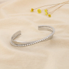 Bracelet Jonc Ouvert Croisé Acier Inoxydable 0226074 argenté