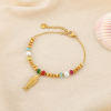 Bracelet poisson acier inoxydable pierre perle 0226229 multi