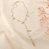 Collier forme Y acier inox poisson perle acrylique 0126195 doré