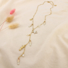 Collier forme Y marin acier inoxydable perle nacre 0126196 naturel/beige