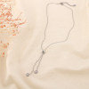 Collier pendentif coulissant acier inoxydable strass 0126199 argenté