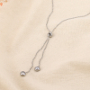 Collier pendentif coulissant acier inoxydable strass 0126199 argenté